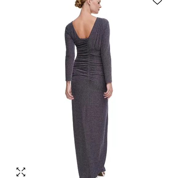 🔥NWT🔥DKNY Shimmer Asymmetrical Ruched Gown - Picture 3 of 5